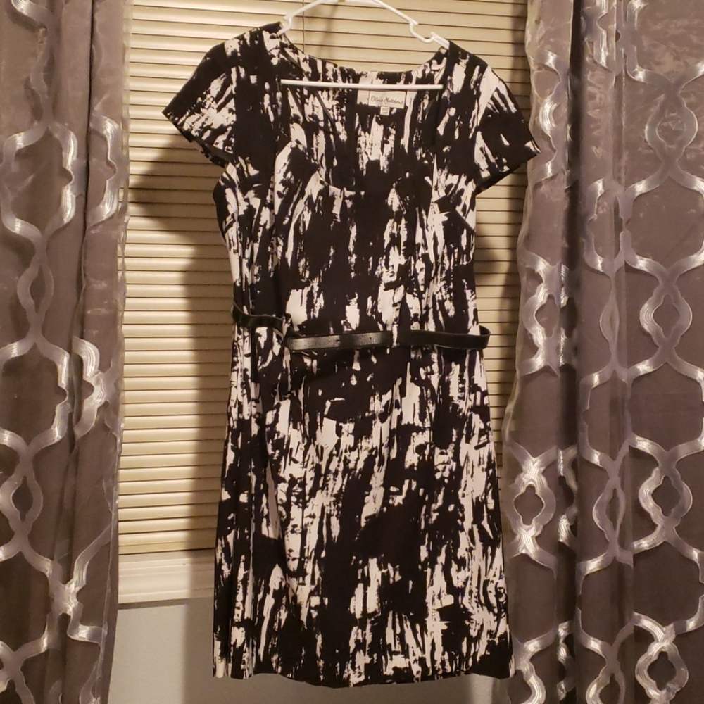 Black and white print dress